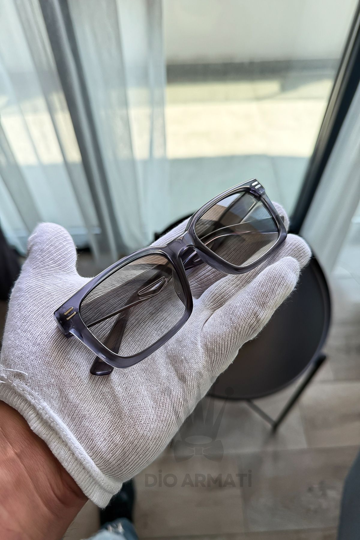 Güneş Gözlüğü Kadın & Erkek Uv400 Cam Ce Belgeli Bej Unisex Model-14 Lila
