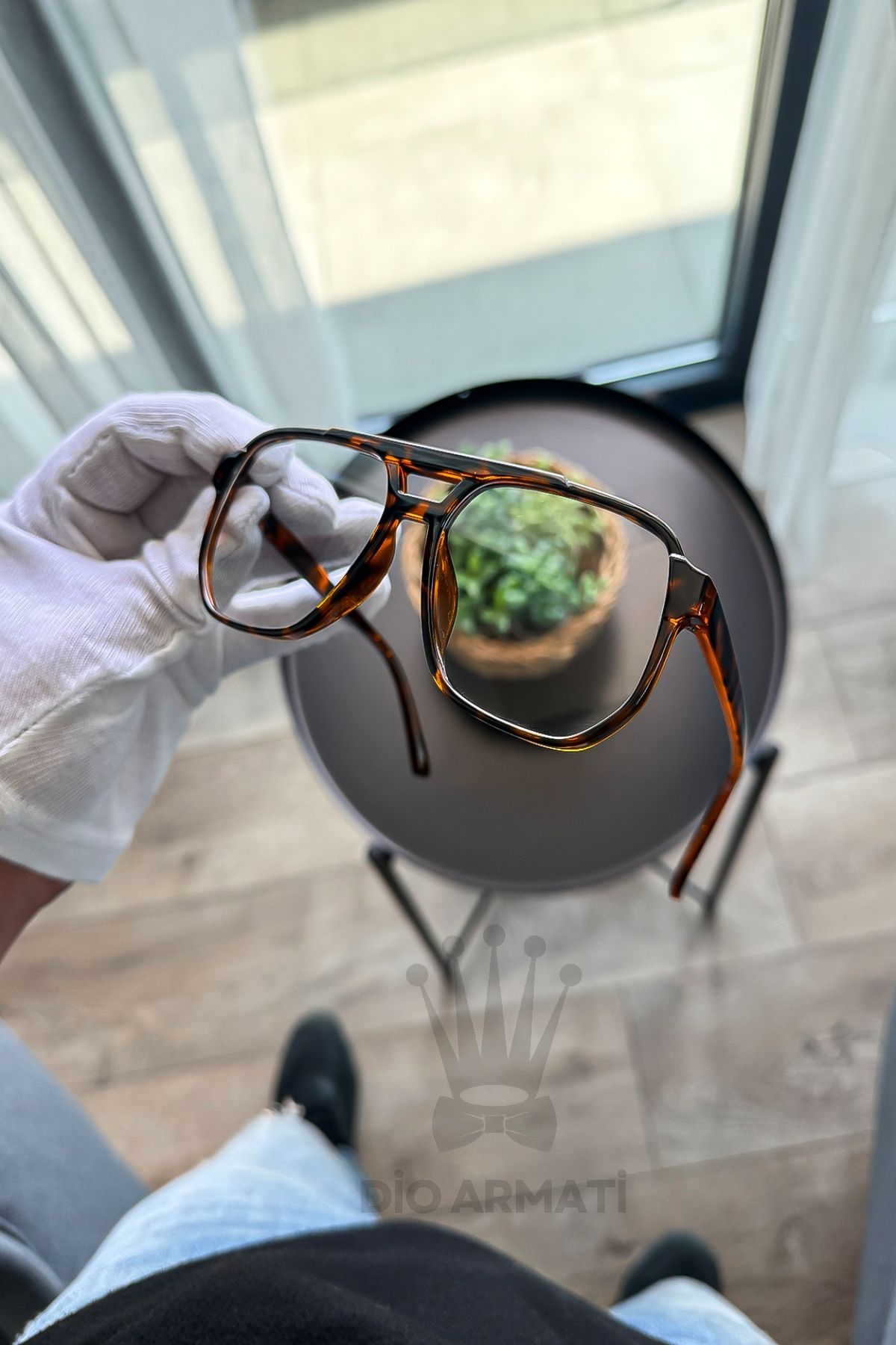 Güneş Gözlüğü Kadın & Erkek Uv400 Cam Ce Belgeli Bej Unisex Model-18 Desenli
