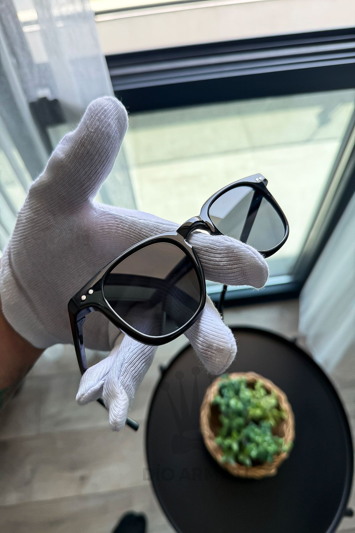 Güneş Gözlüğü Kadın & Erkek Uv400 Cam Ce Belgeli Bej Unisex Model-2 Siyah