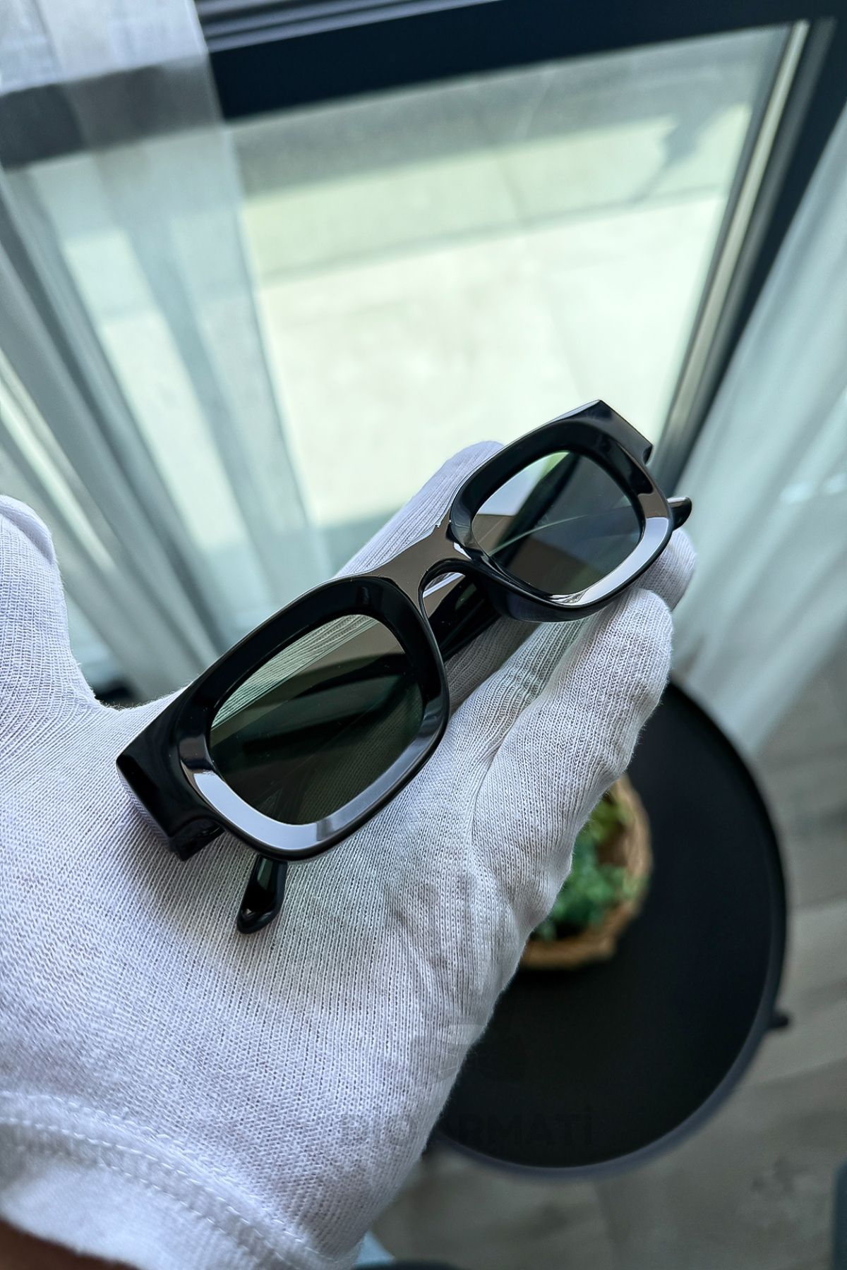 Güneş Gözlüğü Kadın & Erkek Uv400 Cam Ce Belgeli Bej Unisex Model-29 Siyah