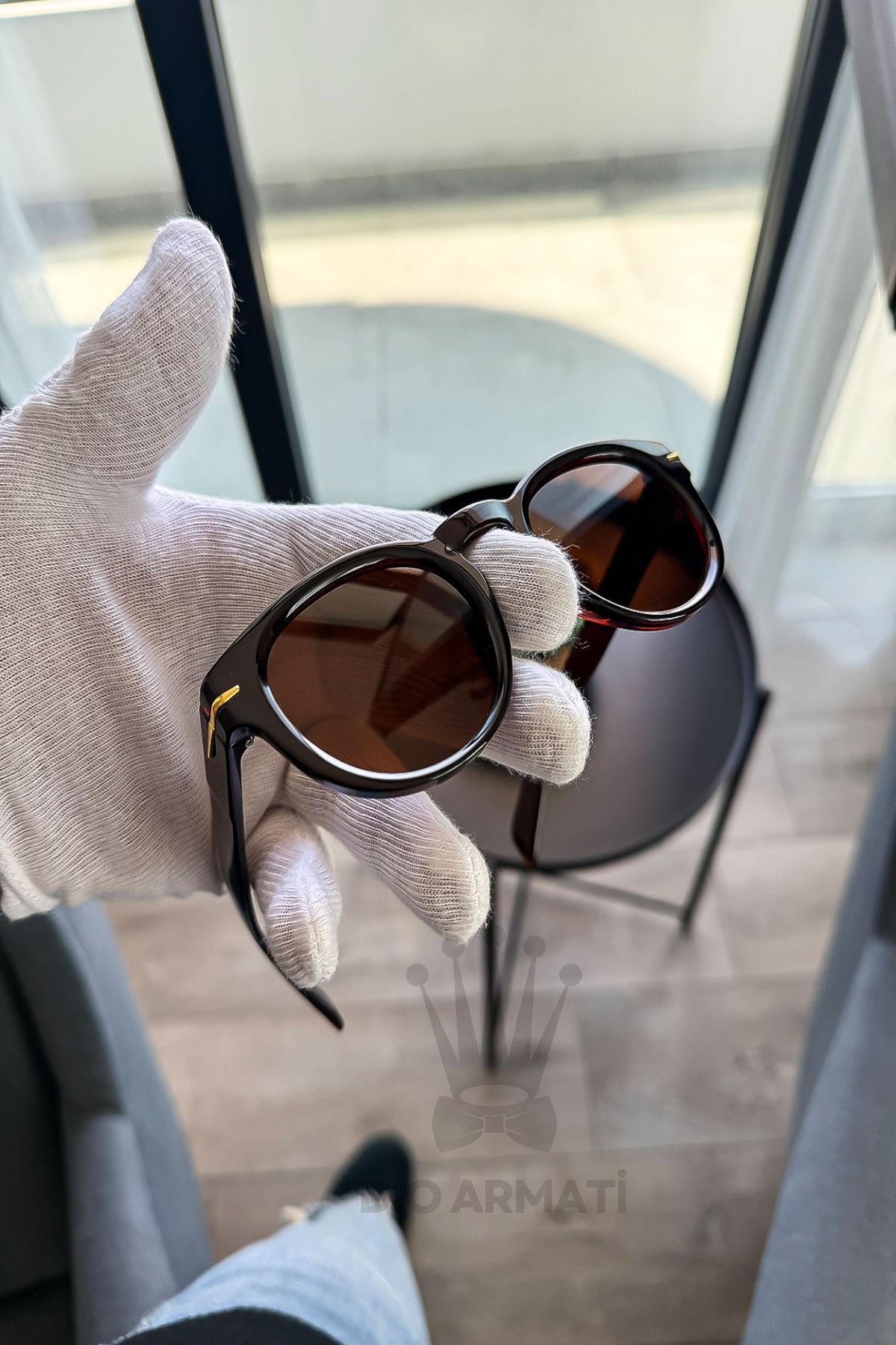 Güneş Gözlüğü Kadın & Erkek Uv400 Cam Ce Belgeli Bej Unisex Model-4 Kahverengi