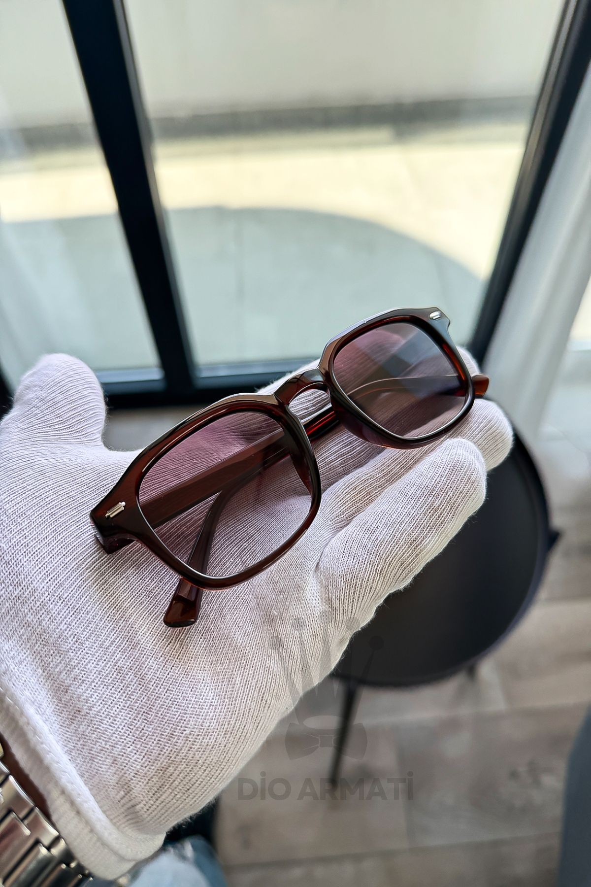 Güneş Gözlüğü Kadın & Erkek Uv400 Cam Ce Belgeli Bej Unisex Model-5 Kahverengi