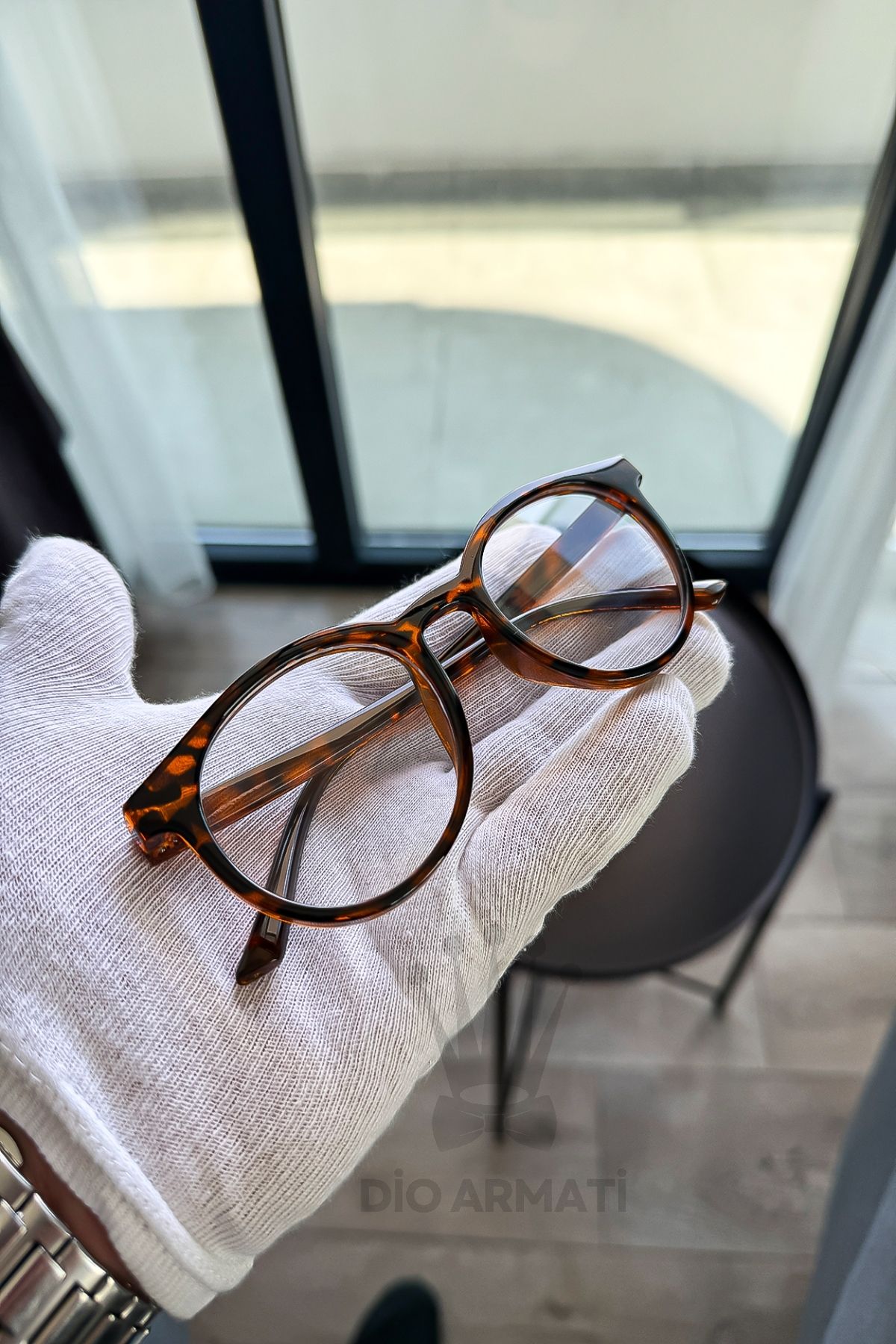 Güneş Gözlüğü Kadın & Erkek Uv400 Cam Ce Belgeli Bej Unisex Model-63 Desenli