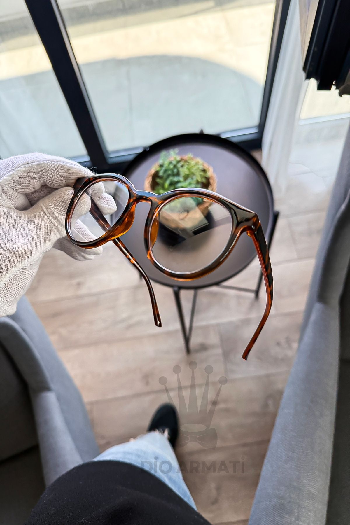 Güneş Gözlüğü Kadın & Erkek Uv400 Cam Ce Belgeli Bej Unisex Model-63 Desenli