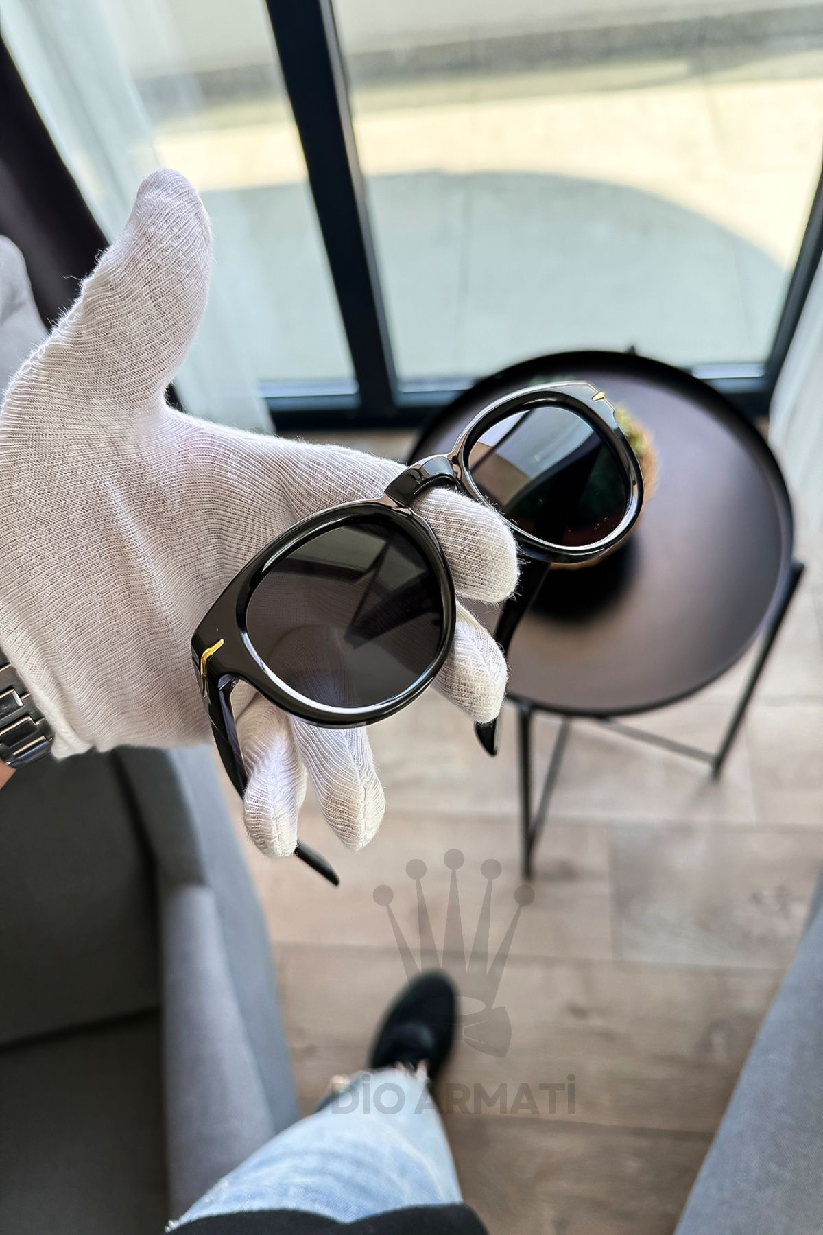 Güneş Gözlüğü Kadın & Erkek Uv400 Cam Ce Belgeli Bej Unisex Model-69 Siyah